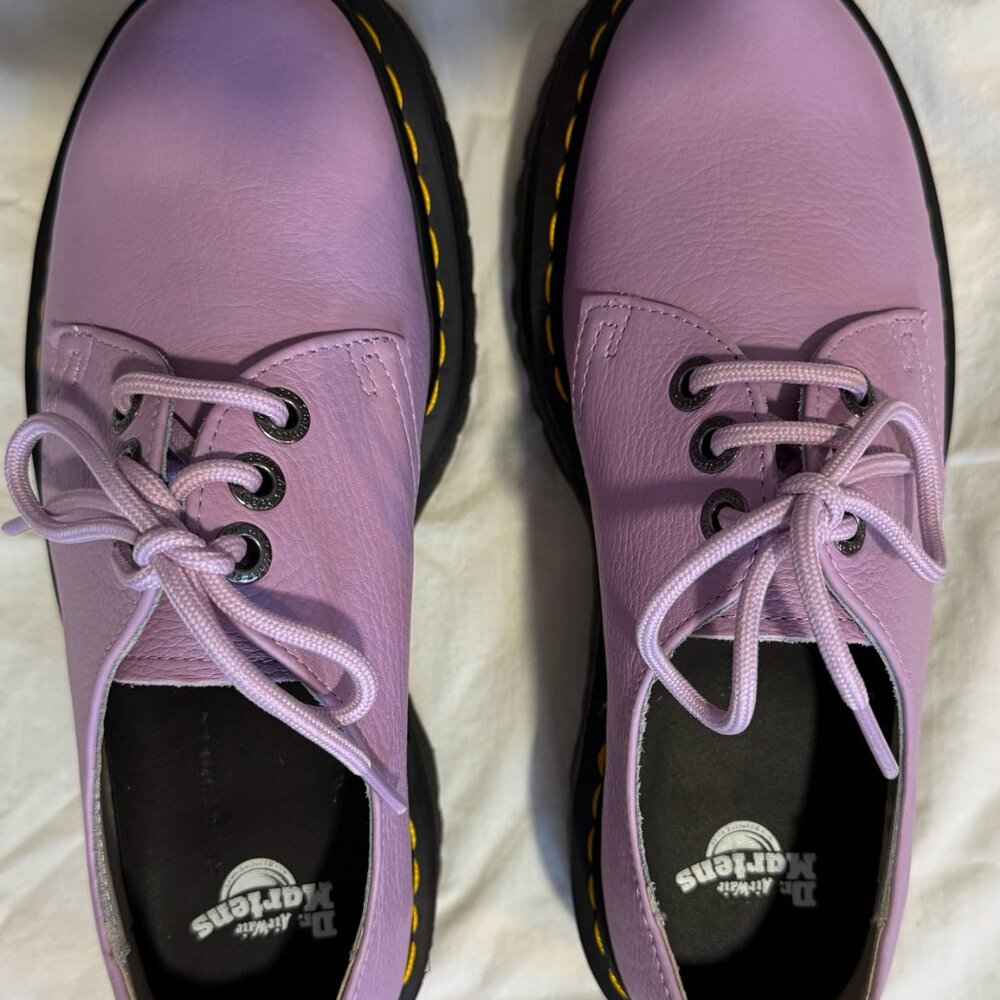 Dr Martens 1461 Quad Womens Size 8 Platform Oxford Purple Lavender Leather NEW